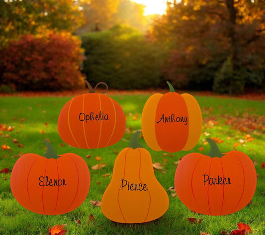 Personalized Pumpkin Yard Sign: Fall Thanksgiving Outdoor Decor with Stakes