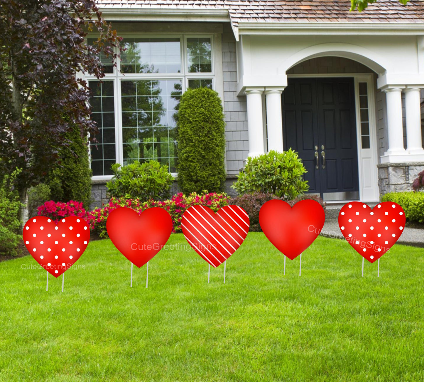 Happy Valentines Day Decor Hearts Yard Signs, Outdoor Holiday Celebration, Ornament Card, Party Decorations with Stakes, Gift for her or him