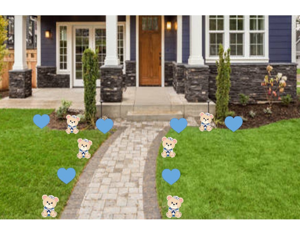 Teddy Bear Happy Birthday Yard Signs: Outdoor Baby Shower Decor