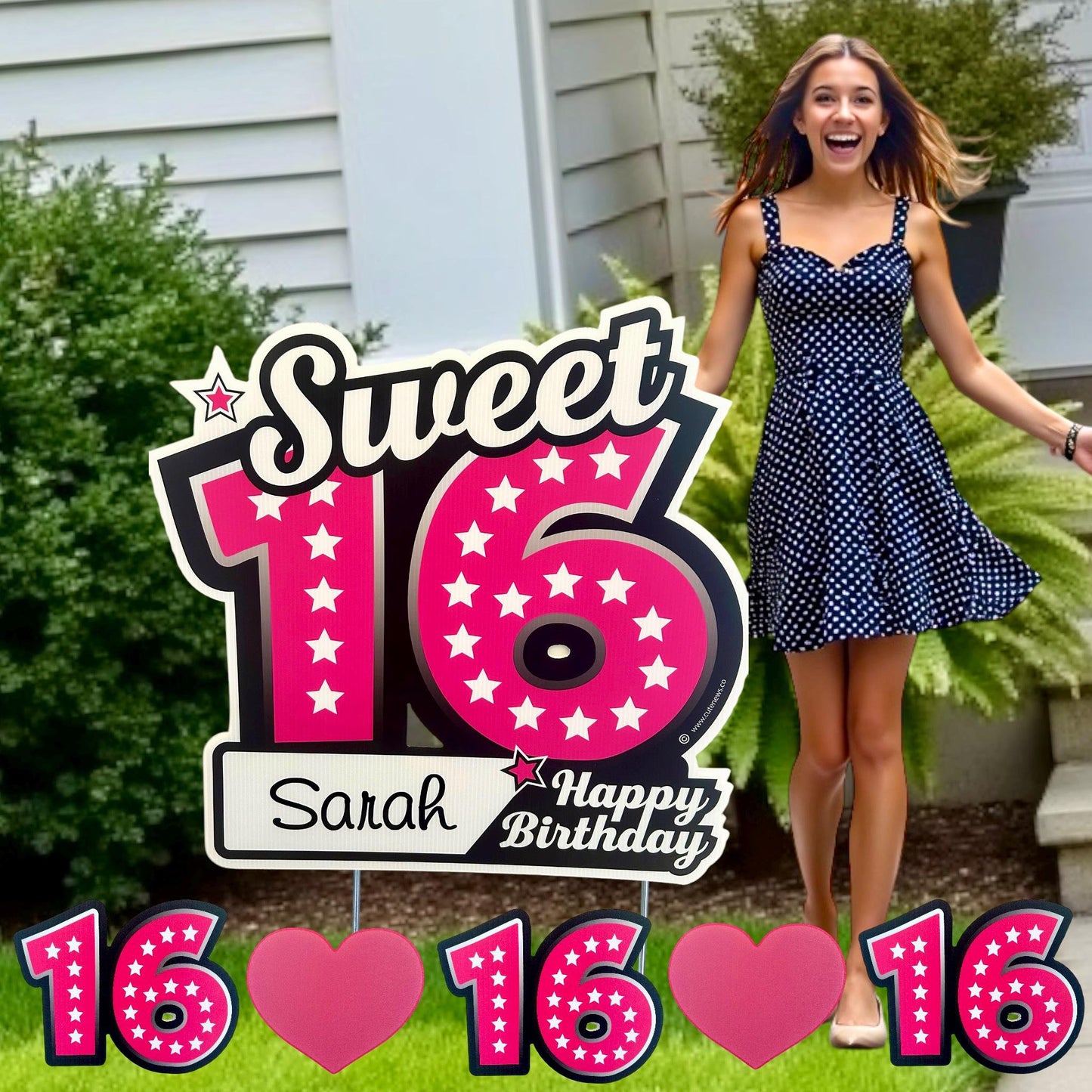 Personalized Sweet 16 Yard Sign: Birthday Lawn Decoration