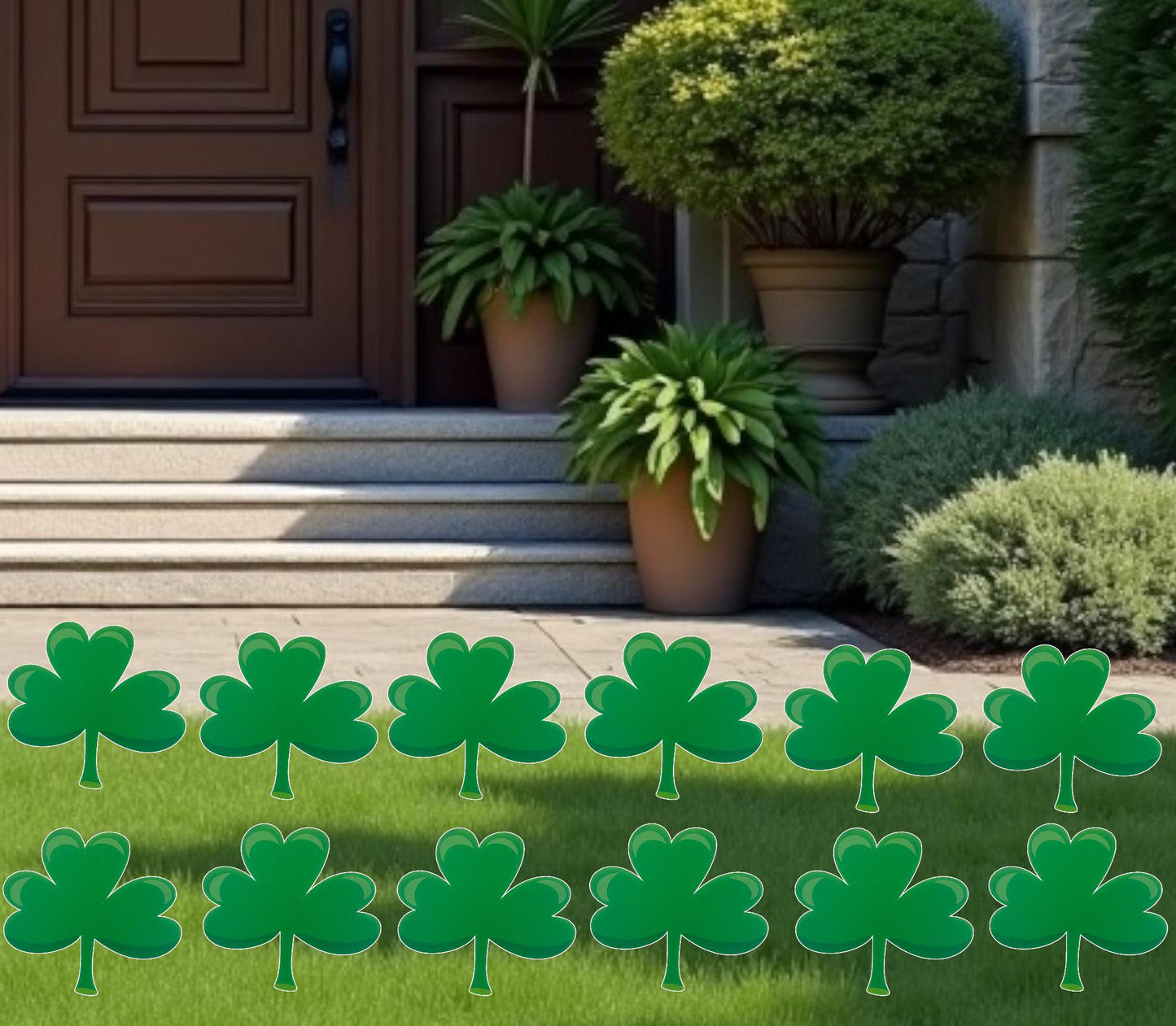 Shamrock Yard Signs: St. Patrick's Day Outdoor Decor, Set of 12