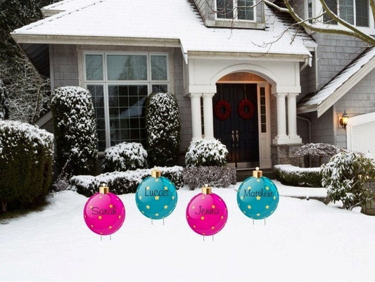 Outdoor Christmas Yard Sign Ornaments: Holiday Lawn Decor with Metal Stakes