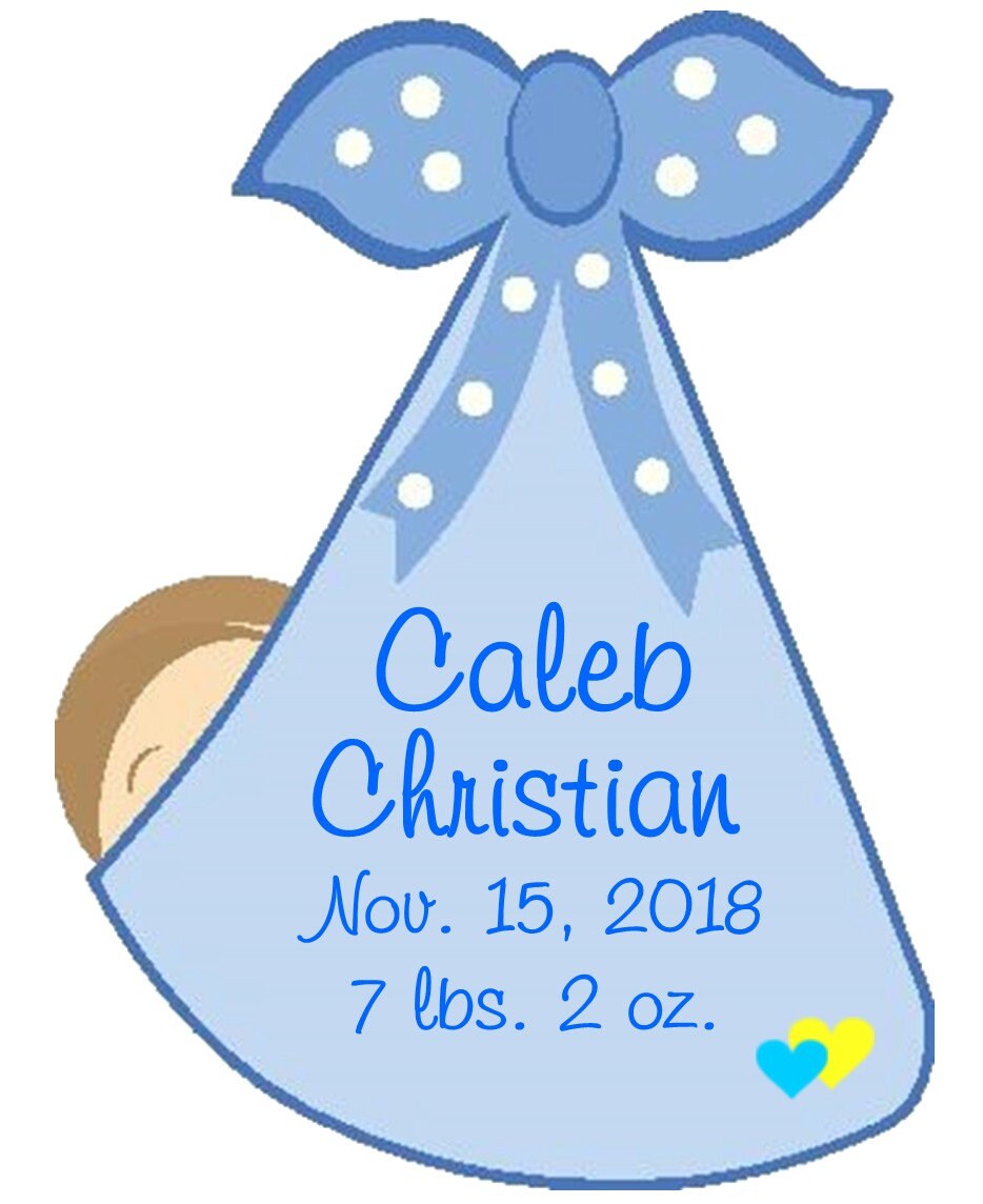 Personalized It's a Girl Stork Sign: Welcome Home Baby Announcement Door Hanger- Birth Stats Keepsake