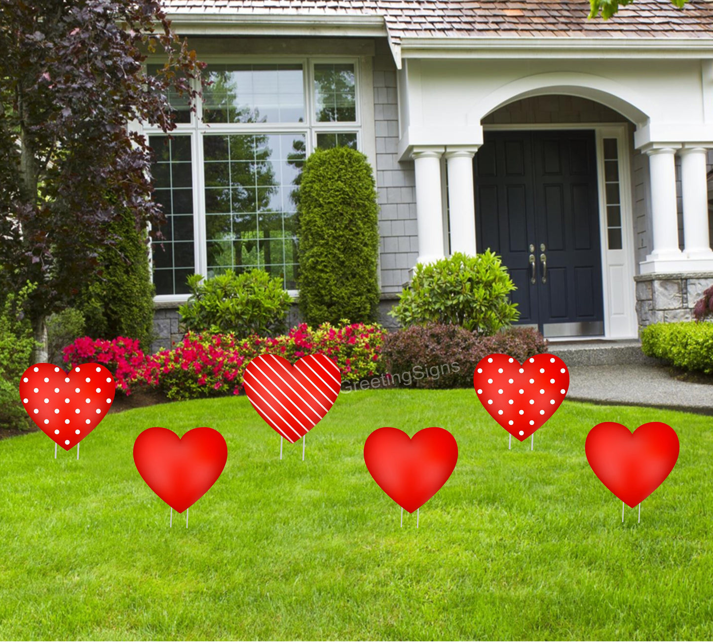Valentine's Day Heart Yard Signs: Pink & Red Outdoor Lawn Decor