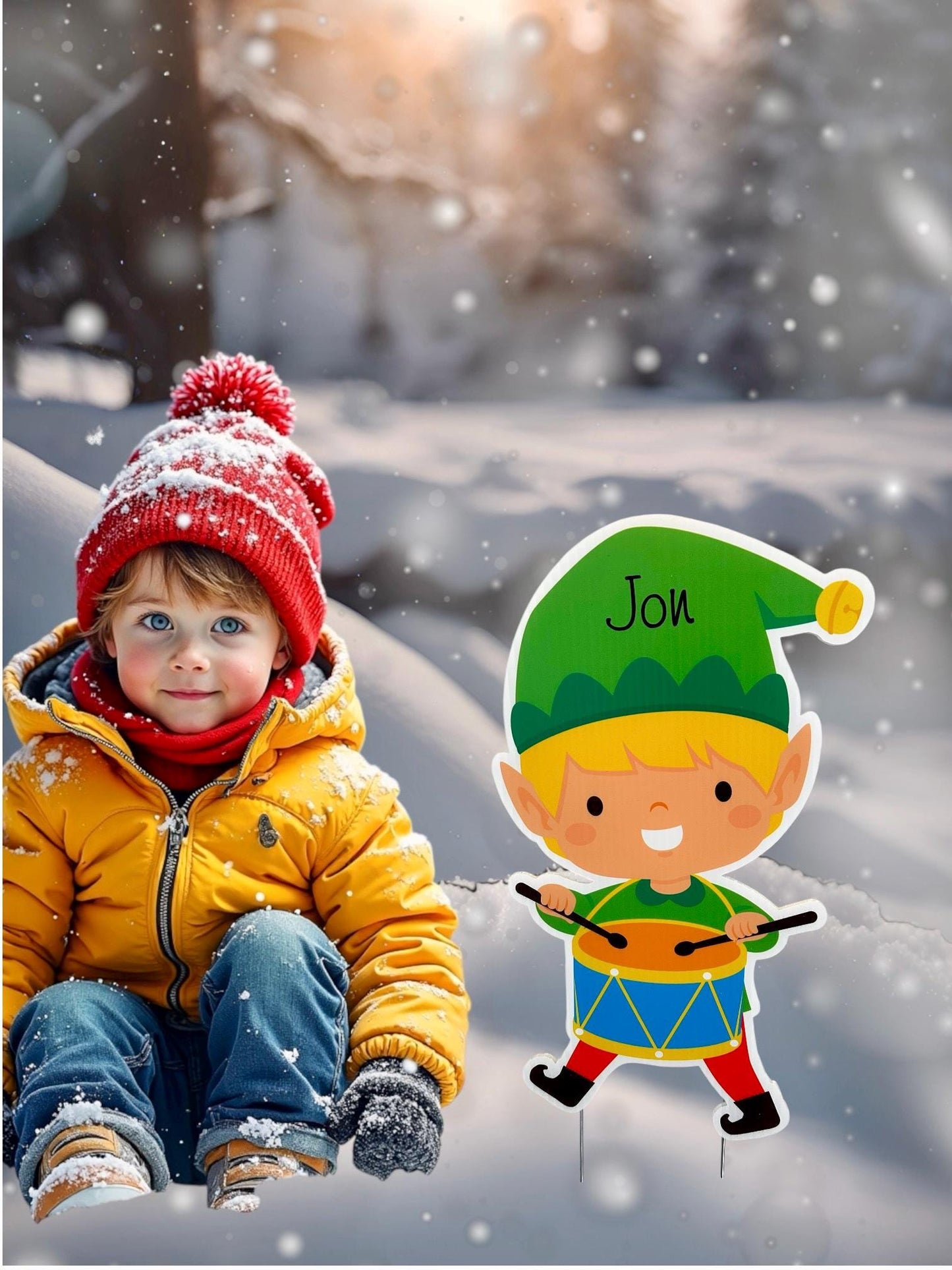 Personalized Elf Christmas Yard Sign: Holiday Lawn Decor - Christmas Gift