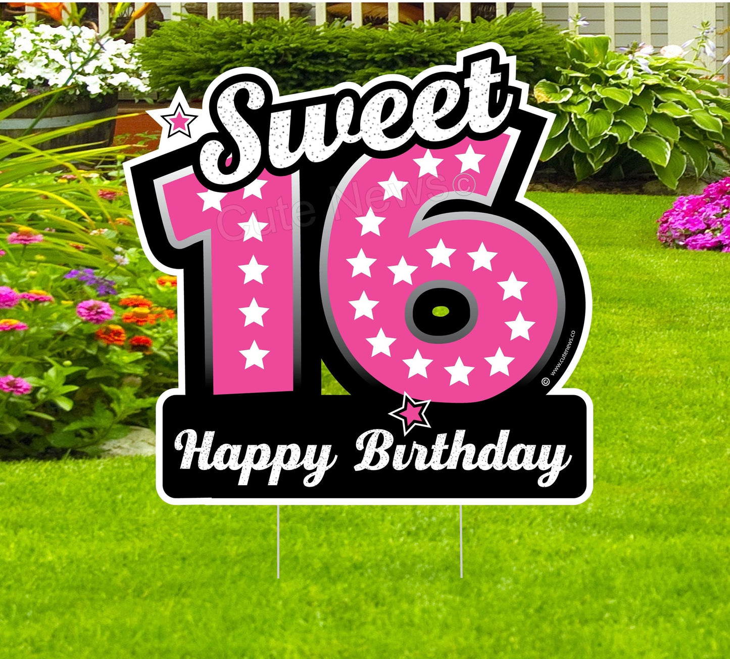 Personalized Sweet 16 Yard Sign: Outdoor Birthday Party Decor