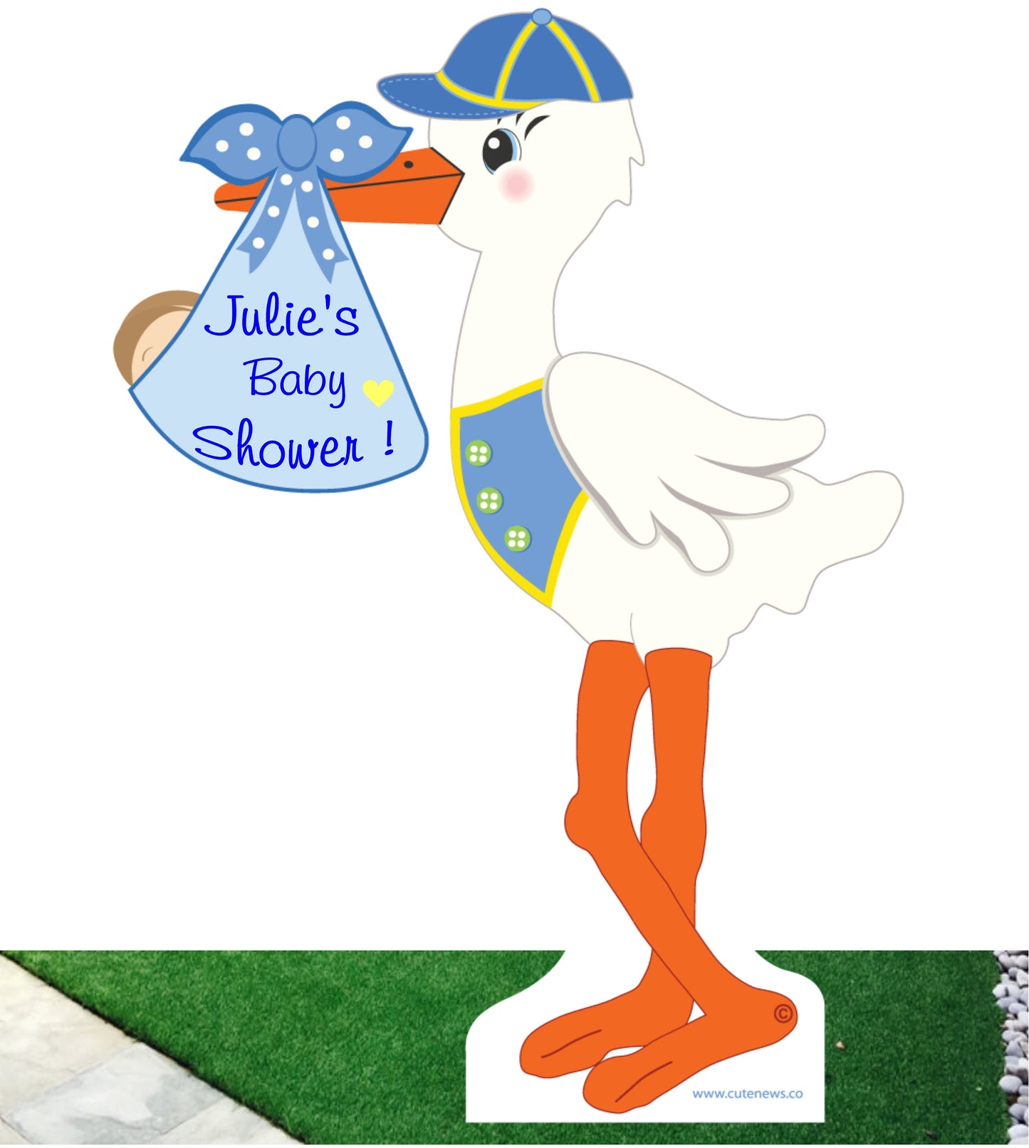 Personalized Stork Baby Shower Yard Sign: Pink or Blue Welcome Banner