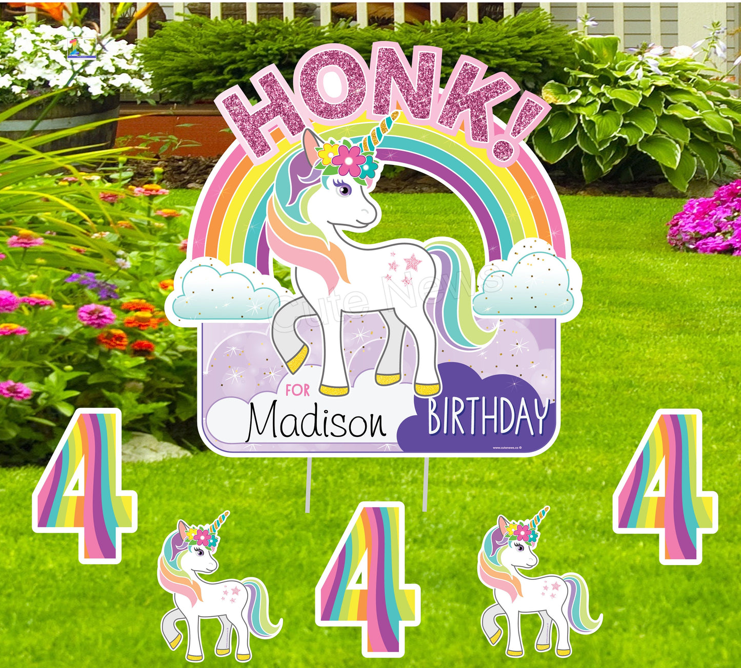Personalized Unicorn Birthday Yard Sign: Magical Outdoor Party Decor