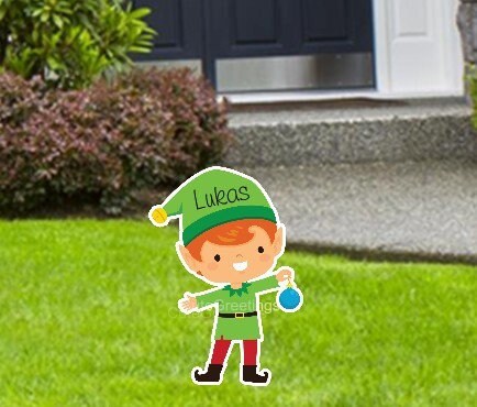 Personalized Christmas Elf Yard Sign: Custom Holiday Lawn Decoration Christmas Gift