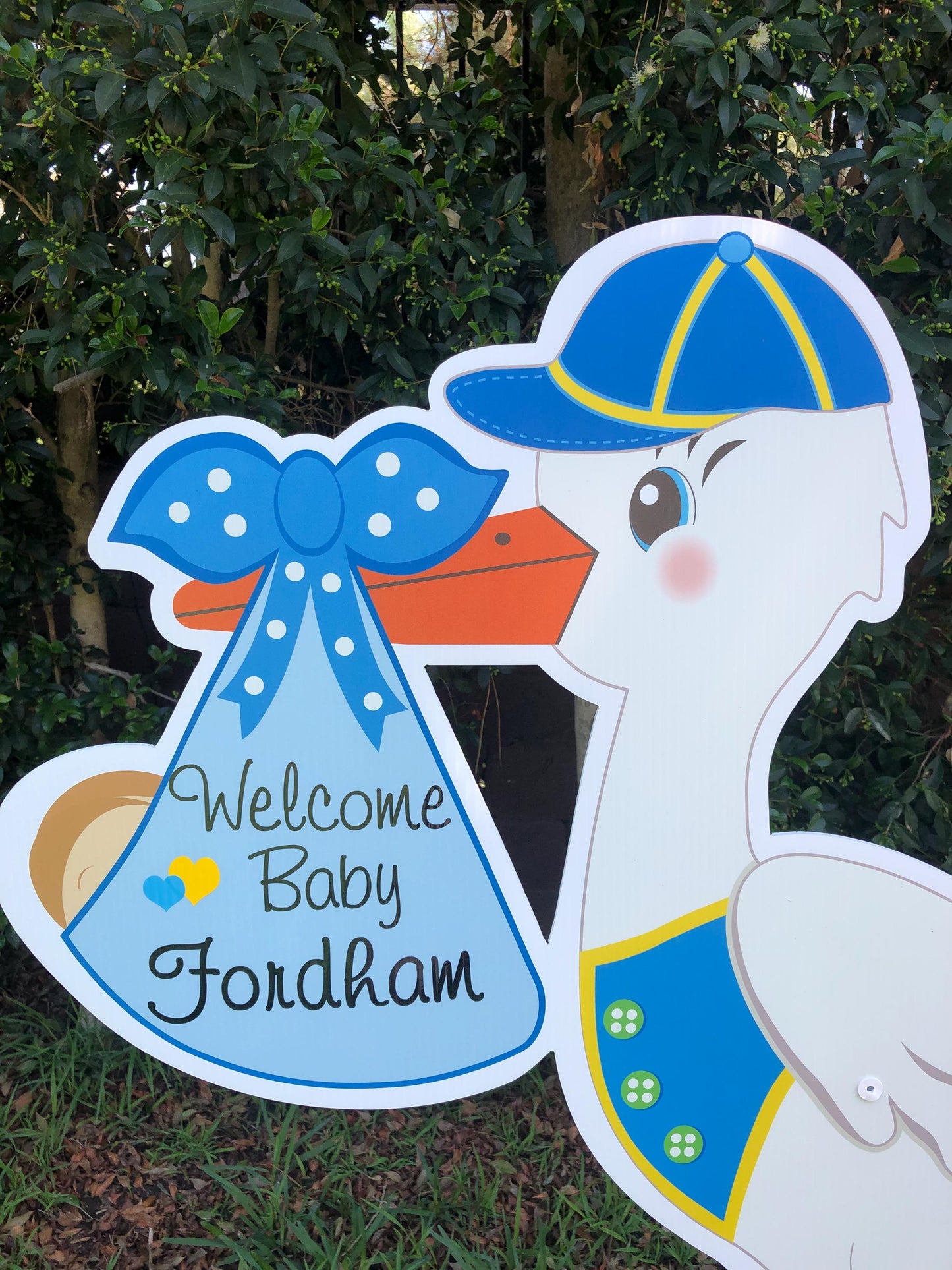Welcome Home Baby, Yard Stork Sign, It's a Boy Stork Yard Sign, Personalized Baby Announcement, Newborn Birth Arrival Decoration, 4 ft tall