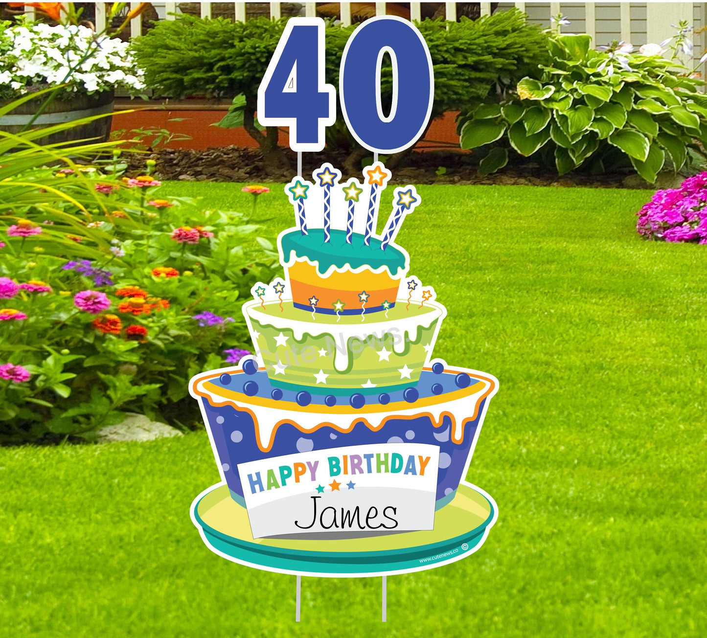 Happy Birthday Cake Yard Card, Outdoor Yard Sign, Personalized Lawn Birthday Decoration, Honk Its My Birthday Celebration Custom Decoration