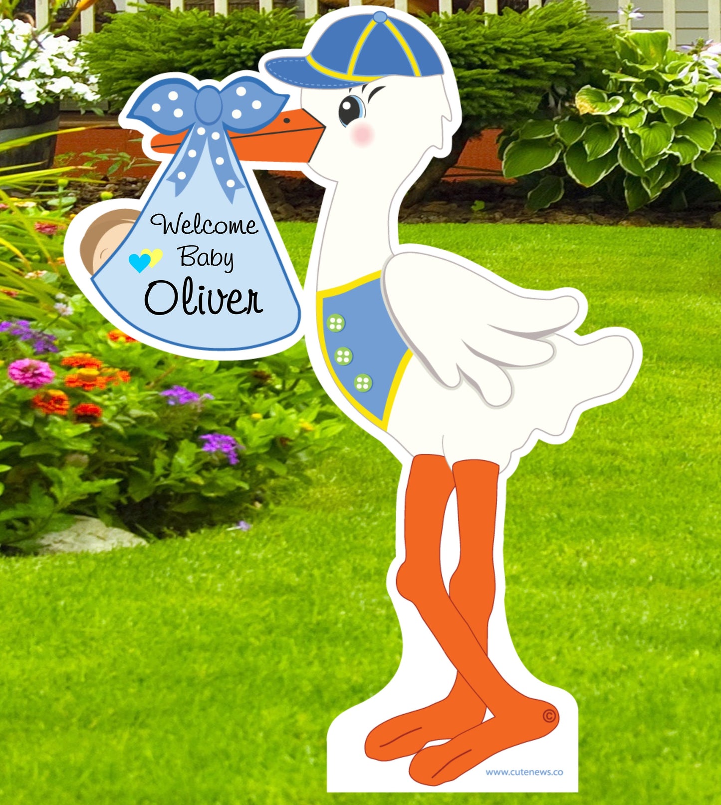 Stork Sign Welcome Home Baby Boy Yard Sign Its a Girl Stork Yard Sign Birth Announcement Newborn Banner Personalized Baby Gift Sibling Signs