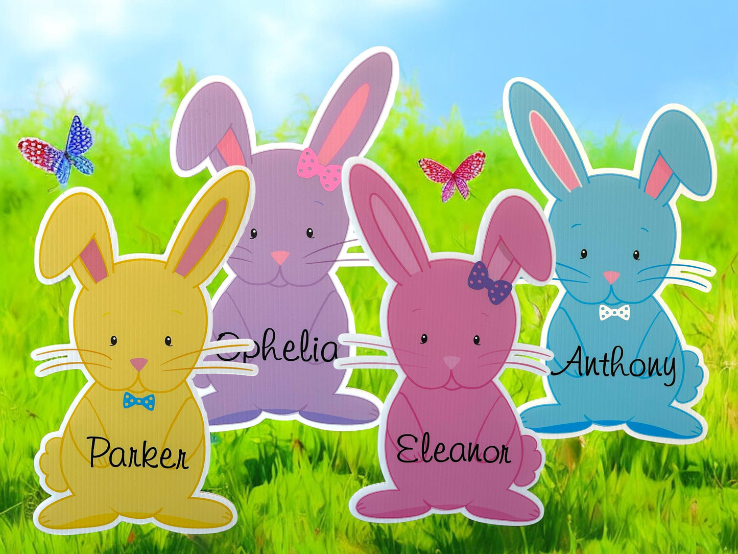 Personalized Easter Bunny Yard Sign: Spring Lawn Decor