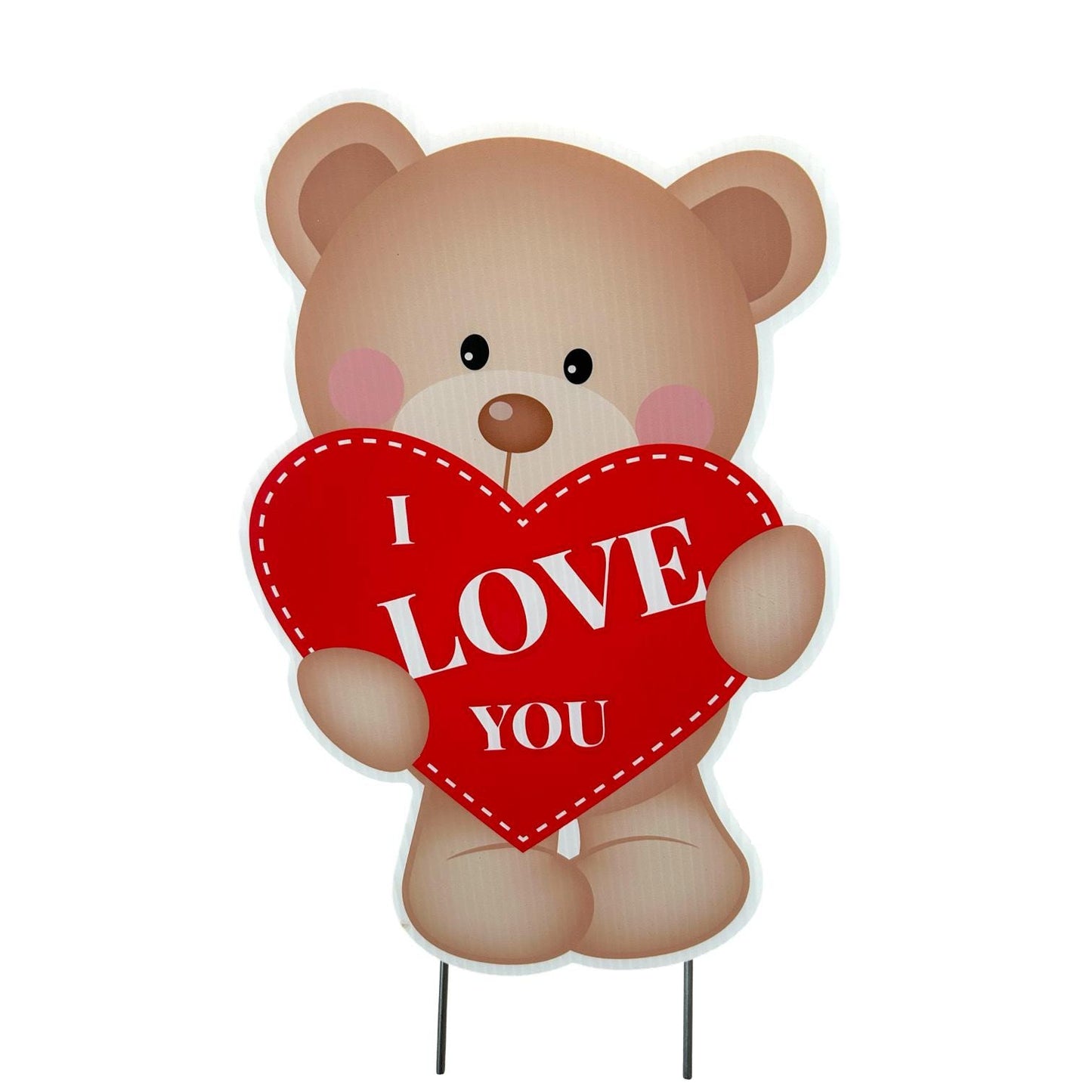 Valentine's Day Teddy Bear Yard Sign: Outdoor Party Decor