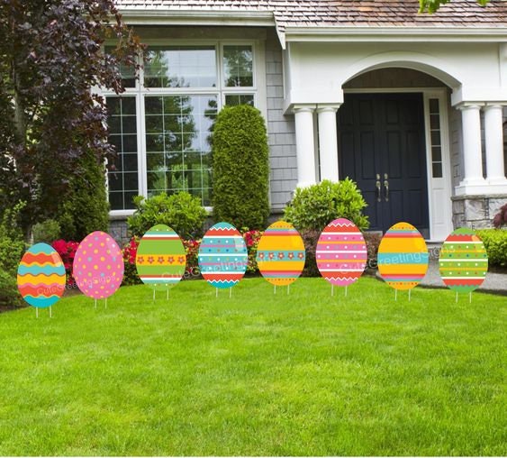 Valentines Day Party Lawn Decorations Set of 6 Red Heart Signs Outdoor Valentines Lawn Cutouts Garden Banner Art with Metal Stakes