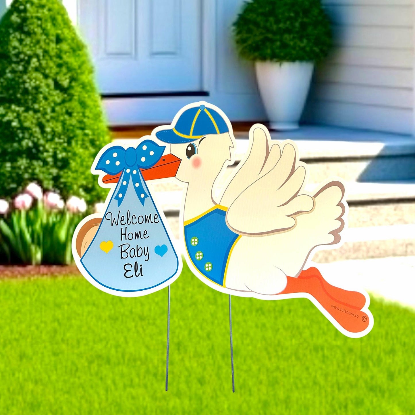 Stork Yard Sign: Baby Arrival Announcement, Newborn Welcome Home Outdoor Decor