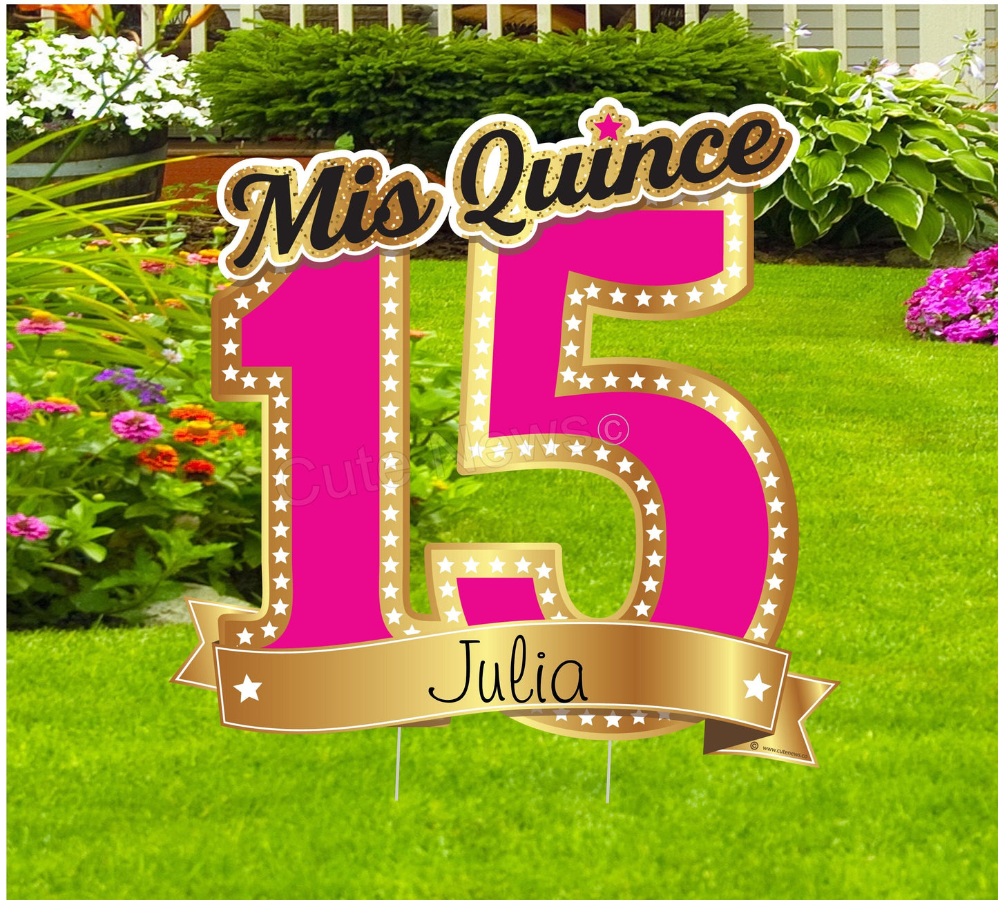 Personalized 15th Birthday Yard Sign: Outdoor Party Decoration