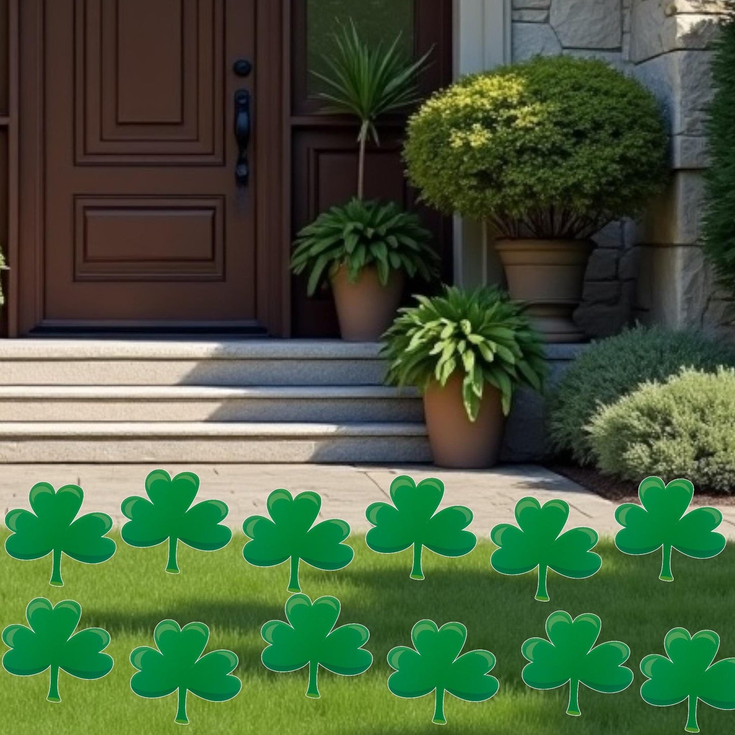 Shamrock Yard Signs: St. Patrick's Day Outdoor Decor, Set of 12