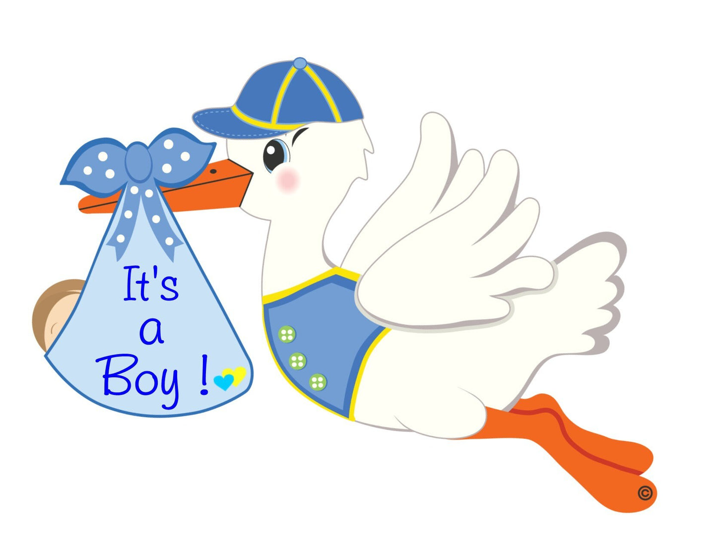 Stork Door Hanger: Welcome Home Baby Boy Sign, Newborn Announcement