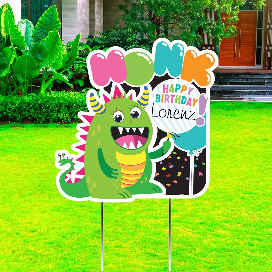 Personalized Monster Birthday Yard Sign: Custom Lawn Decoration