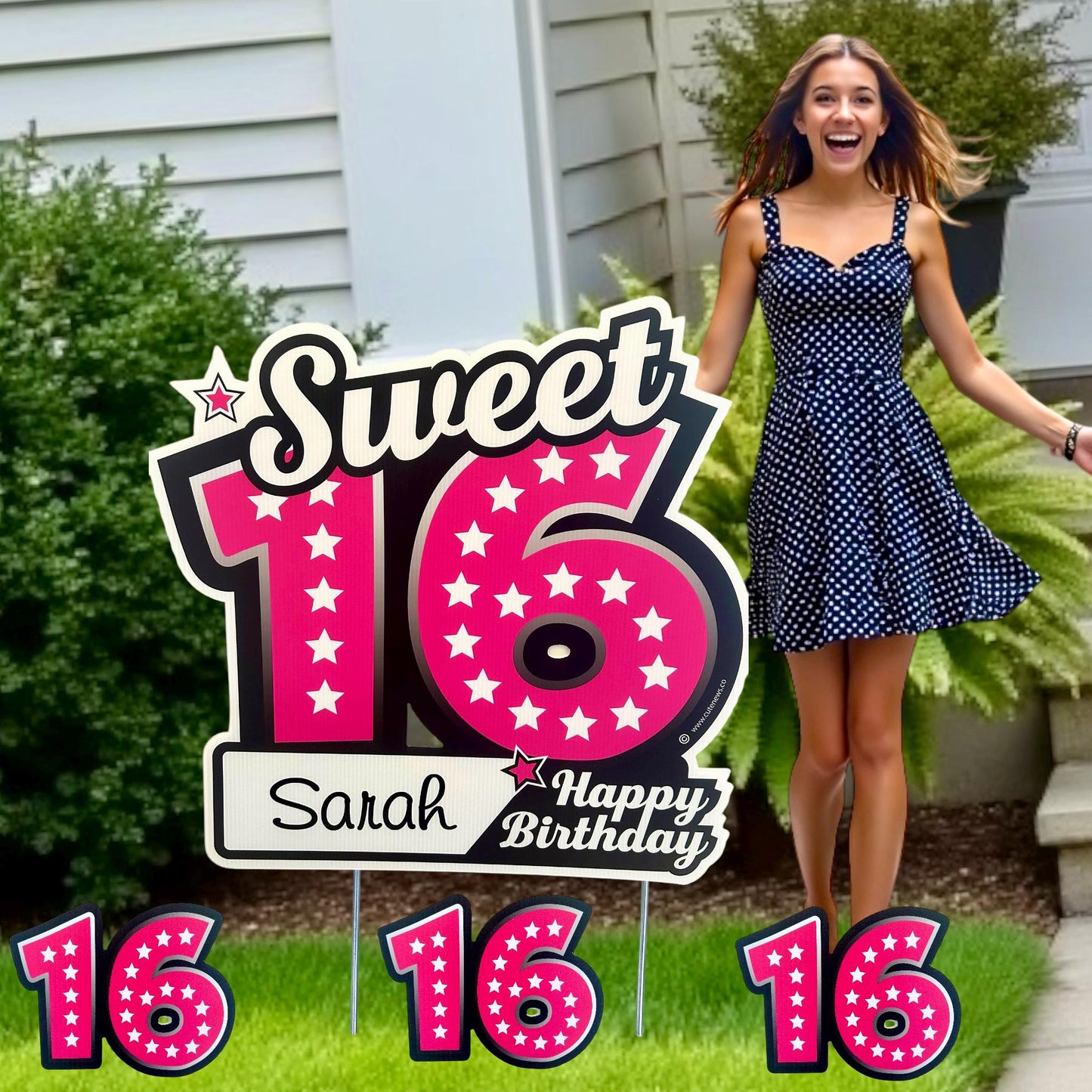 Personalized Sweet 16 Yard Sign: Birthday Party Decor