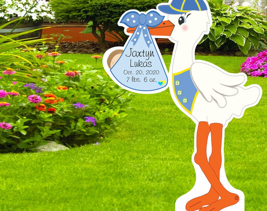 Welcome New Baby Yard Stork Sign